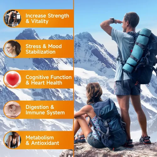 Vista 3 de Shilajit - Gomitas de 1000 mg sin azúcar, suplemento puro de Shilajit del Himalaya para hombres y mujeres, alto en más de 85 oligoelementos y ácido