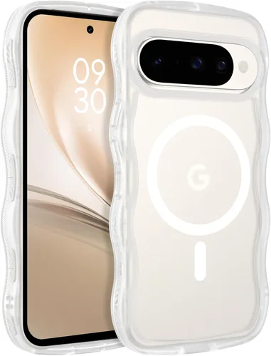 Vista 16 de BENTOBEN Funda magnética para Google Pixel 10, bonita funda rizada ondulada Pixel10 [compatible con MagSafe], antideslizante, a prueba de golpes