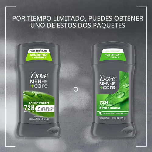 Vista 3 de Dove Men+Care Desodorante en barra para hombres Antitranspirante para protección de olores Extra Fresco Efectivo hasta 48 horas, 2.7 oz, 2