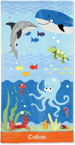 Vista 15 de Lillian Vernon All Sports Toalla personalizada para niños, bordada a medida con nombre o monograma, toallas infantiles extragrandes de 30 x 60