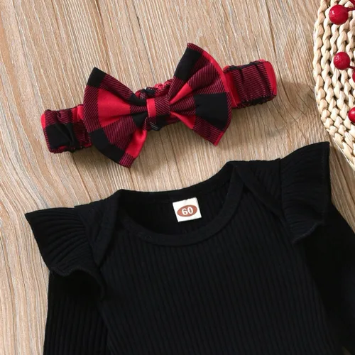Vista 221 de Aalizzwell Conjunto de mameluco acanalado para bebé recién nacido prematuro para otoño e invierno