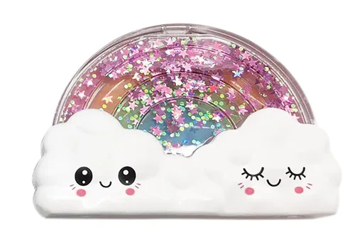 Vista 2 de iscream Happiest Rainbow Strawberry - Brillo de labios sólido perfumado en estuche con purpurina