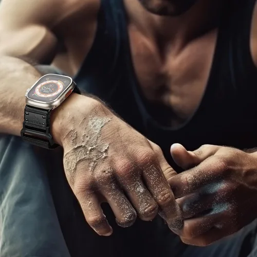 Vista 5 de Suitisbest Correa deportiva compatible con Apple Watch Ultra 2 Band/Apple Watch Ultra Band 1.929 in 1.772 in 1.732 in 1.654 in para hombre, correa