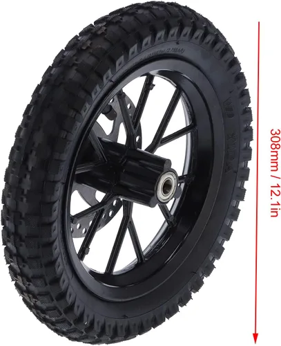 Vista 6 de Ruedas y neumáticos para minicicleta, rueda delantera y neumáticos, llantas y neumáticos de mini bicicleta, rueda delantera de goma de 12.5 x 2.75 A
