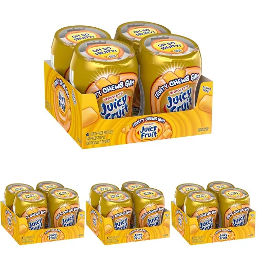 Vista 10 de JUICY FRUIT Gum - Paquete original de goma de mascar a granel, botella de 40 piezas (paquete de 4)