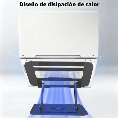 Vista 6 de Soporte ajustable para computadora portátil con rotación de 360° Negro