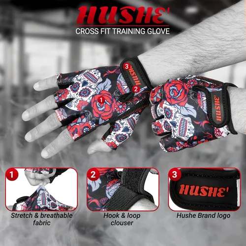 Vista 6 de Hushe' Guantes de levantamiento de pesas, guantes de entrenamiento, guantes de gimnasio, guantes de ciclismo para mujeres, para gimnasio, fitness