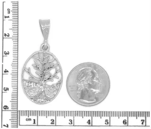 Vista 4 de Tree of Life Medallon .925 Sterling Silver