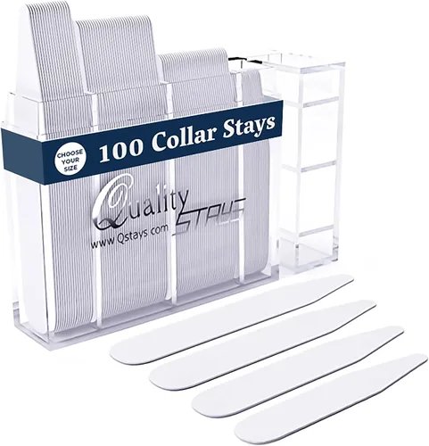 Vista 3 de 100 Plastic Collar Stays for Men's Dress Shirts – Collar Inserts