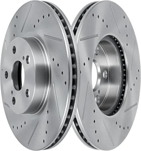 Vista 37 de SCITOO Rotores de freno trasero para Honda para CR-V 2002-2004 Frenos de disco perforados y ranurados Rotores de reemplazo: 31304 Brakes Kit Fit