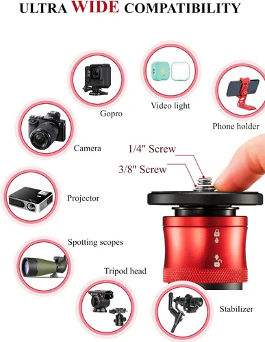Vista 5 de IFOOTAGE Trípode CB3 BASE, mini trípode de aluminio con base de perfil bajo con placa de liberación rápida de 3/8 pulgadas y 1/4 pulgadas, carga
