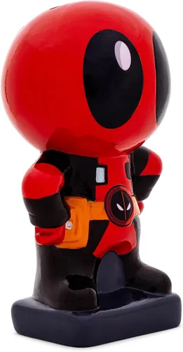 Vista 3 de Silver Buffalo Deadpool Chibi Stance - Banco pequeño de monedas de cerámica