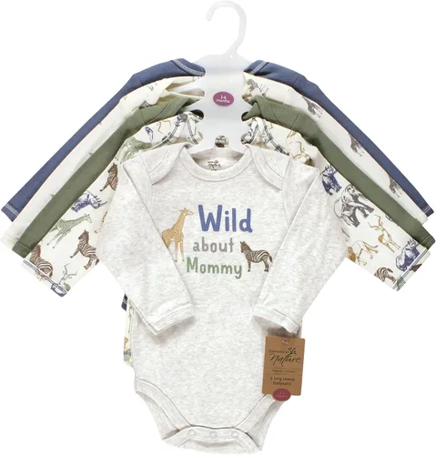 Vista 2 de Touched by Nature baby-girls Organic Cotton Long-sleeve Bodysuits