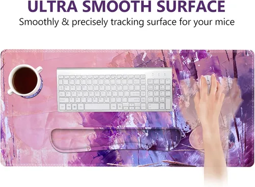 Vista 3 de DINKY Juego de alfombrillas para mouse y teclado, alfombrilla de mouse grande para juegos + soporte ergonómico de espuma viscoelástica