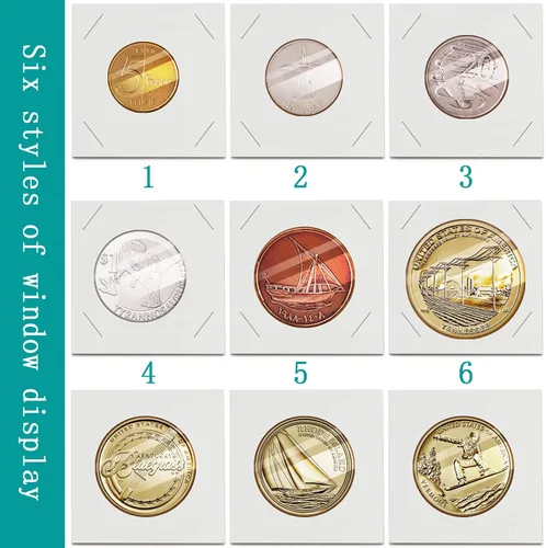 Vista 5 de 300 soportes para monedas de cartón, 6 tamaños de 2 x 2 pulgadas para suministros de colección de monedas