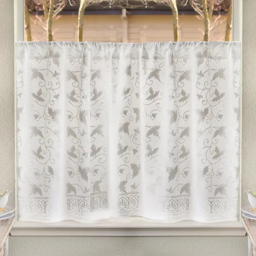 Vista 20 de Cortinas de algodón de media cocina para ventanas pequeñas, baño y café, estampado a mano en bloque, velo de novia blanco, diseño bohemio moderno