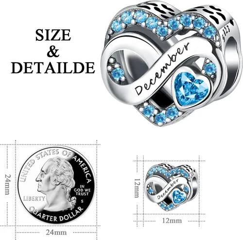 Vista 6 de Abalorios de plata de ley 925 con forma de corazón de amor, dijes de feliz cumpleaños para pulsera, collar, día de San Valentín, día de la madre
