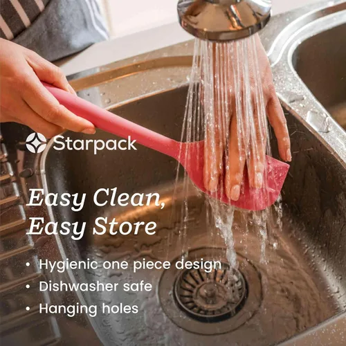 Vista 3 de Starpack - Juego de espátulas de silicona «Scrape & Stir» (2 piezas) – Juego de espátulas resistentes al calor a 600 °F – Espátulas de cocina