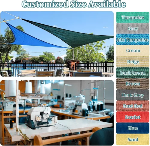 Vista 2 de Toldo rectangular Shade&Beyond tipo vela, para terraza, jardín, cubierta, pérgola Gris claro