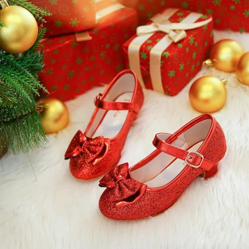 Vista 3 de Walofou Zapatos de vestir para niñas de flores, zapatos de tacón para fiesta de boda, zapatos planos de princesa Mary Jane para niños pequeños