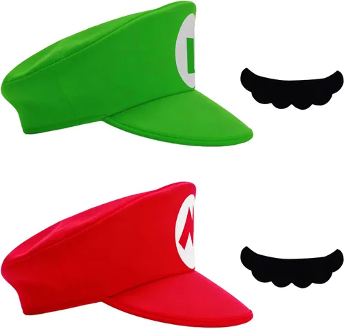 Vista 10 de Jolbndcv Red and Green Hat with Gloves Buttons and Beard Gloves Mushroom Brooch Fake Noses for Cosplay Costume Juego de coronas