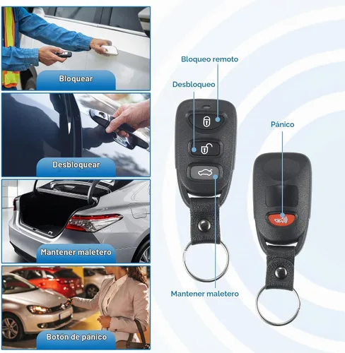 Vista 3 de X AUTOHAUX 2 piezas, mando a distancia con 4 botones para entrada sin llave de Kia Forte 2010 2011 2012 2013 PINHA-T008