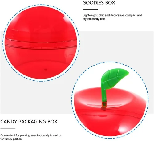 Vista 2 de Ciieeo 8pcs Apple Shaped Favor Box Plastic Bobbing Apples Box Filled Bobbing Apple Containers for Party Christmas Decorations