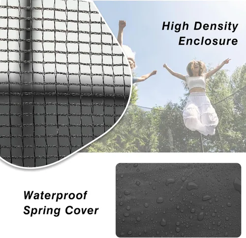 Vista 3 de AOTOB Trampolín rectangular de 12 pies/14 pies – Trampolines perfectos para exteriores para niños – Tranpoline estilo gimnasia con recinto
