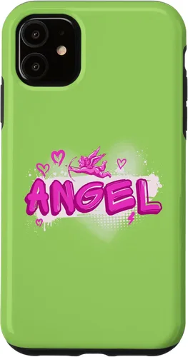Vista 8 de iPhone 16 Angel y2k Aesthetic 2000s Millennial Nostalgia Pink Graffiti Case