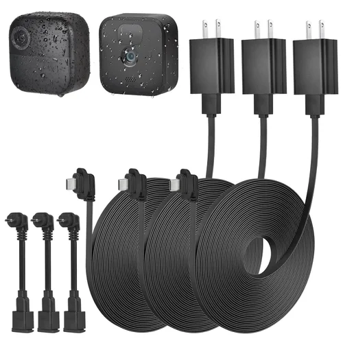 Vista 12 de Cable de alimentación resistente a la intemperie de 30 pies para Blink Outdoor 4 (4.ª generación) y (3ª generación), cable de carga plano
