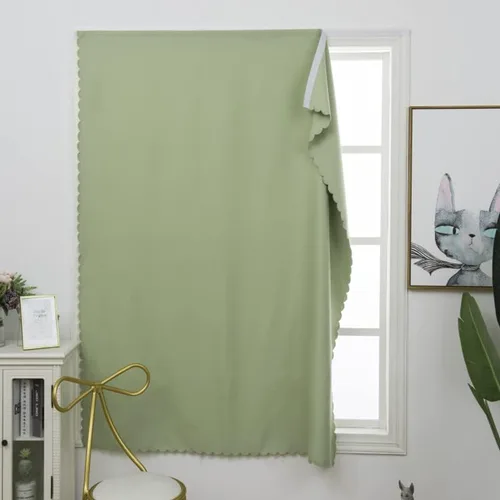 Vista 7 de GYROHOME Cortinas opacas autoadhesivas con diseño superior para ventana de cocina, paneles de cortina con aislamiento térmico y alzapaños sin Beige