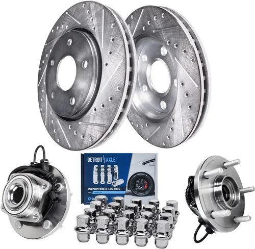 Vista 11 de Detroit Axle - Kit de frenos para Chevrolet Cruze 2011-2015 2013-2016 Sonic 2016 Cruze Limited Rotores de freno de disco ranurados perforados