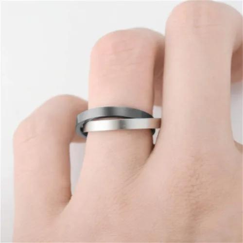 Vista 5 de Nanafast 3 anillos giratorios para la ansiedad, anillos giratorios de acero inoxidable para mujeres y hombres, anillos para aliviar el estrés