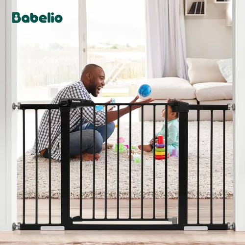 Vista 6 de BABELIO Extensor de puerta de metal para bebé/perro, extensión de puerta negra para mascotas de 2.75 pulgadas, accesorios extra anchos para puertas