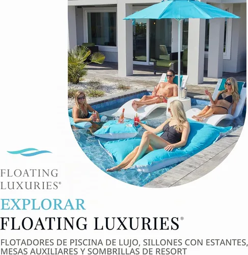 Vista 7 de Floating Luxuries Kai - Tumbona para piscina, color blanco ártico, juego