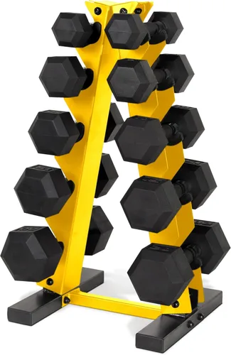 Vista 35 de CAP Barbell Juego de mancuernas hexagonales recubiertas de 150 libras con estante vertical Múltiples opciones