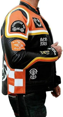 Vista 3 de Cafe Racer HDMM Mickey Rourke Marlboro Hombre Chaqueta de piel de vaca