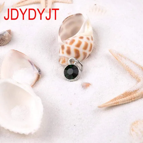 Vista 8 de Dijes de piedra natal de mayo para pulsera, collar, joyería, plata, bricolaje, cristal para mujer, 0.236 pulgadas