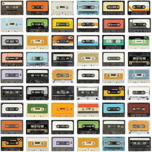 Vista 5 de RoomMates Papel tapiz de casetes retro de colores para despegar y pegar, 18 pulgadas x 18.9 pies, rojo, extraíble reposicionable, sin residuos