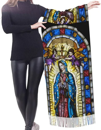 Vista 2 de Waygotee Our Lady Of Guadalupe Virgin Mary Soft Cashmere - Bufandas ligeras para mujer, chales grandes y envolturas