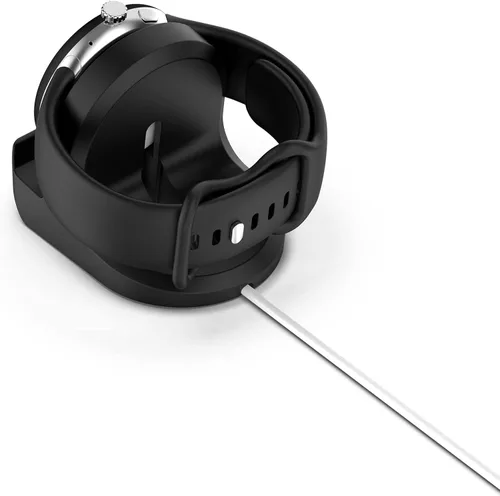 Vista 4 de Soporte de carga USB negro compatible con Google Pixel Watch, base de estación de carga con cable USB de 3.3 pies, accesorio de repuesto para Google
