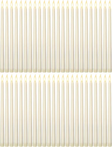 Vista 8 de Funtery 48 velas LED sin llama, marfil, 8 pulgadas, estilo compacto