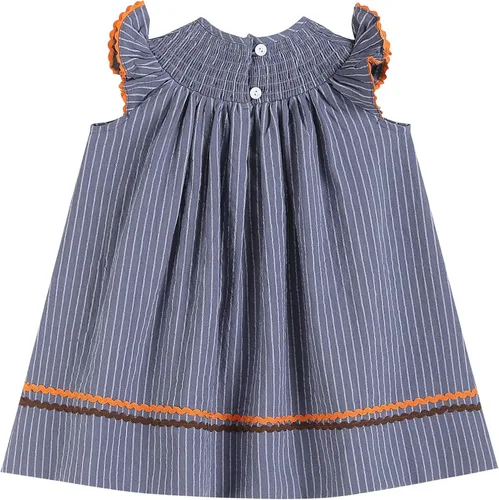 Vista 2 de Lil cactus Vestido de obispo de Acción de Gracias con calabaza fruncida para niñas