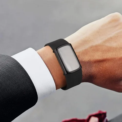 Vista 7 de Paquete de 3 protectores de pantalla para Fitbit Charge 6/5, funda protectora de poliuretano termoplástico (Negro)