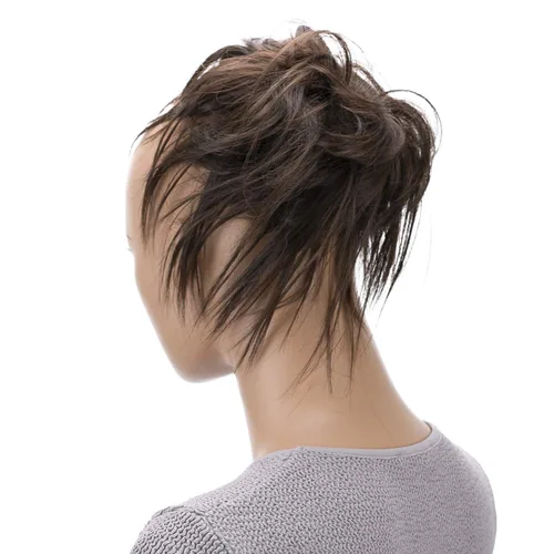 Vista 27 de CAISHA Prettyshop - Banda elástica XXL tipo postizo de cabello voluminoso ondulado, ideal para peinados recogidos de novias o rodetes desaliñados