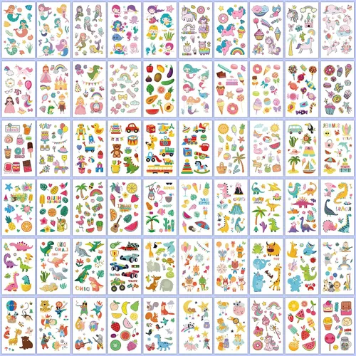 Vista 4 de EMOME Más de 2100 estilos de tatuajes para niños, 168 hojas de tatuajes temporales para niños, recuerdos de fiesta, decoraciones de cumpleaños