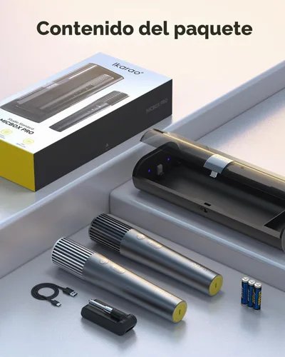 Vista 9 de Ikarao Micrófono inalámbrico con receptor de doble canal y estuche de almacenamiento autolimpiante UV, 2 micrófonos dinámicos de mano, batería de 20