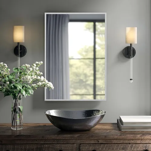 Vista 33 de NicBex Espejo de pared, espejo de aleación de aluminio de 36 x 24 pulgadas, espejo de pared para dormitorio, baño (horizontal/vertical), sala
