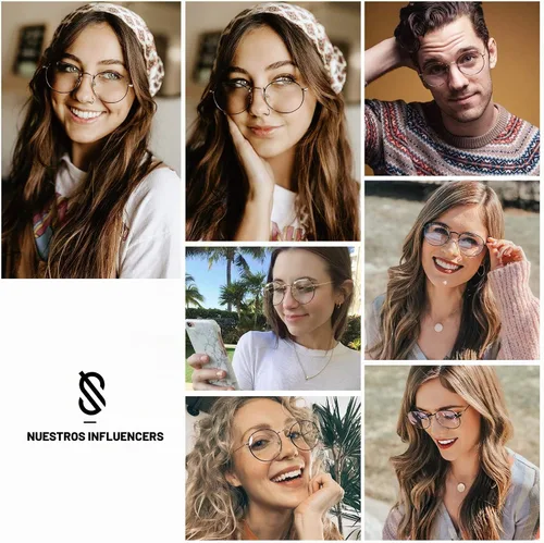 Vista 5 de SOJOS Blue Light Blocking Computer Glasses Round Eyewear Anti Blue Light Lens Preppy Chic SJ5024B