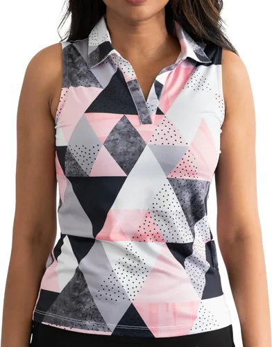 Vista 23 de YATTA GOLF Polo de golf sin mangas para mujer, absorbe la humedad, cuello en V, para golf, entrenamiento, golf